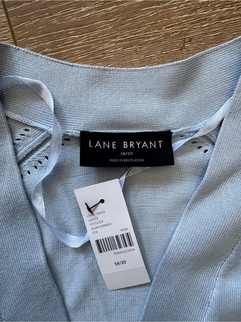 Lane Bryant Pale Blue V-Neck Cardigan Size: 18/20 - Picture 2 of 9
